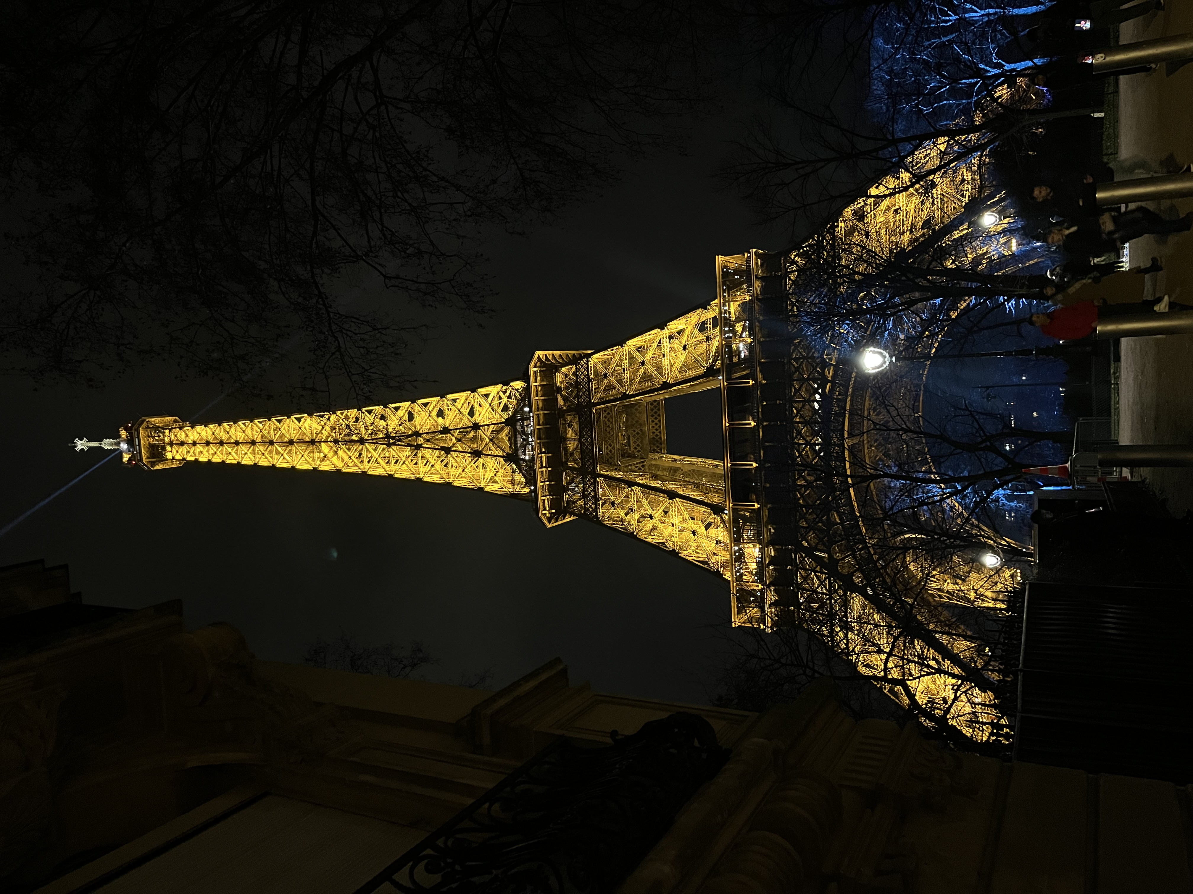 A stunning view of the Eiffel Tower during my night run.